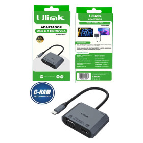 Adaptador USB-C a HDMI   VGA Aluminio Ulink