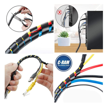 Funda Para Cables Flexible Espiral 3Mts 20mm  