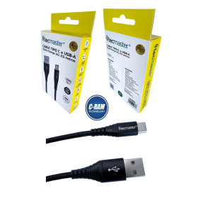 Cable Carga y Datos USB-C a USB-A 2 5Mts Negro   