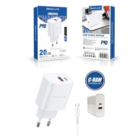 Cargador De Pared Dual PD QC 20W Con Cable USB-C