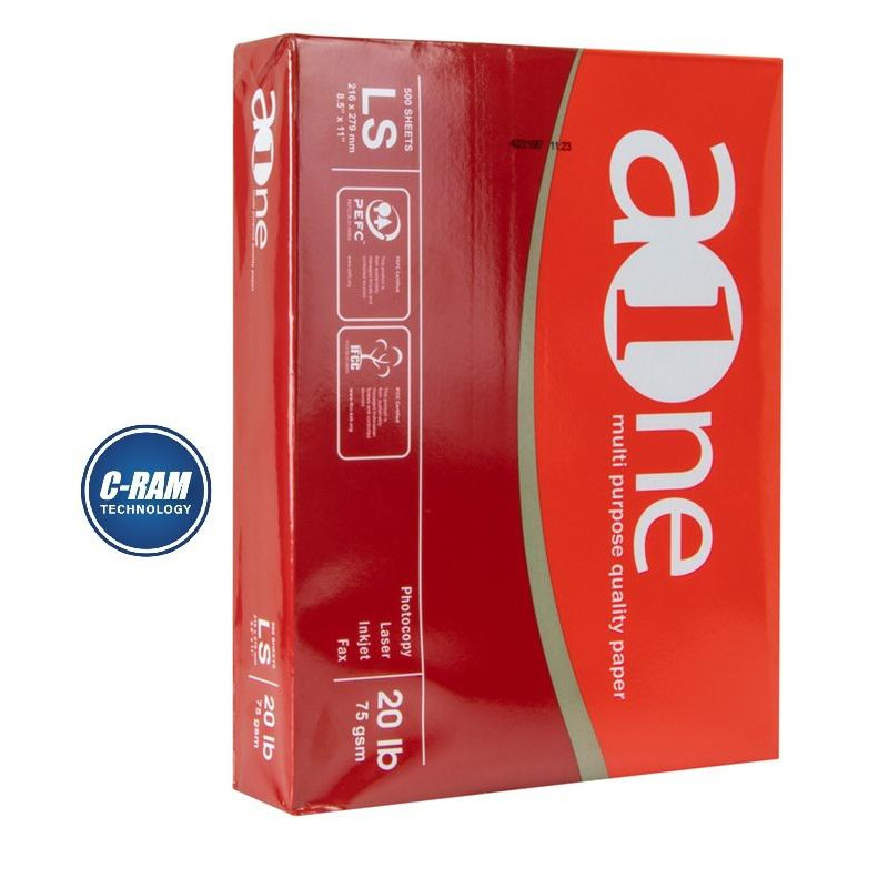 Resma Papel Carta 500 Hojas 75 g/m2 Aone
