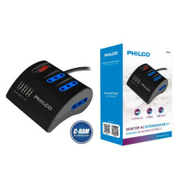 Alargador Múltiple 3 Tomas 3USB 3 1A 1 5Mts Philco