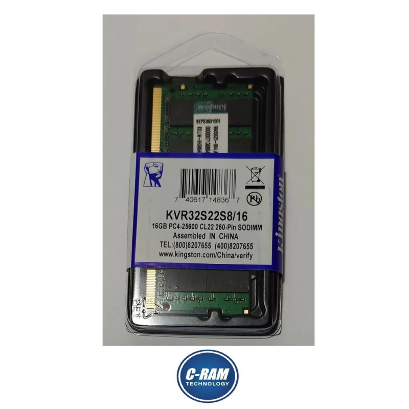 Memoria 16GB DDR4 3 2Ghz 1 2V Notebook Kingston