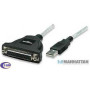Cable USB a Paralelo  USB a DB25  1 8Mts Manhattan