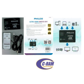 Switch 3 Entradas x 1 Salida Ultra HDMI Philco