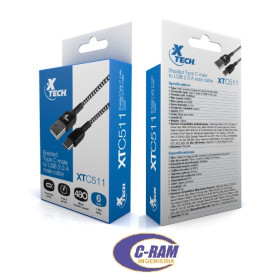 Cable Trenzado USB-A A USBC 1 8Mts Xtech
