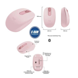 Mouse Inalámbrico Logitech M196 Bluetooth Rosa