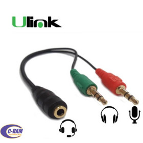 cable Audio 3 5m hembra a 2 plug 3 5mm macho Ulink