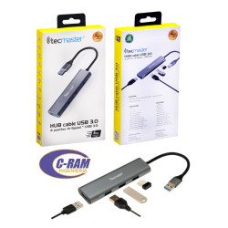 Hub Con Cable USB-A 3 0 Con Disipador 4 Puertos 