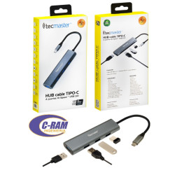 Hub Con Cable USB-C 3 1 Con Disipador 4 Puertos 