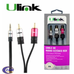 Cable de Audio ULINK 3 5mm Plug a 2Rca Plug 