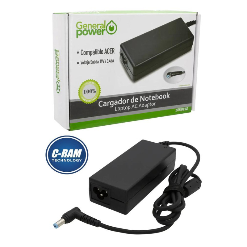 Cargador Notebook Acer 19V 3 42A 5 5x1 7mm 65W