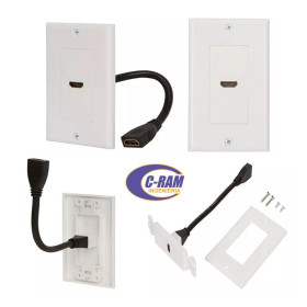 Placa Muro 1 Puerto  HD Tv 2 0 4K HDMI H/H 10 cm