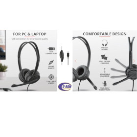 Audífono Mauro Conexión Usb Pc Laptop 2 5 Mt Trust