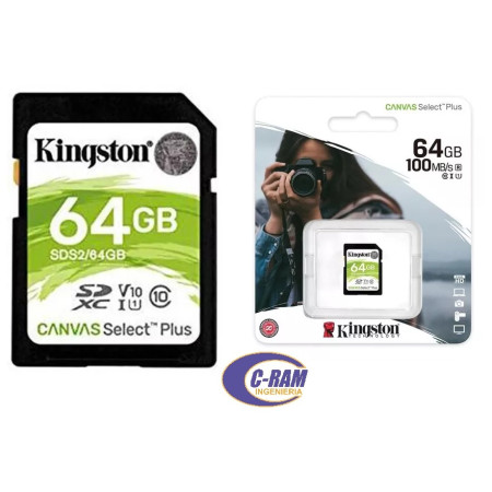 Micro SD Canvas Select Plus 64GB 100mb/s Kingston