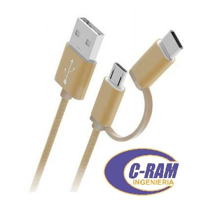 Cable Carga y Datos USB-A a USB-C   Micro USB  