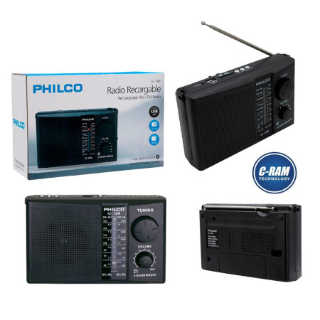 Radio 4 Bandas Recargable IC-18R USB SD Philco 