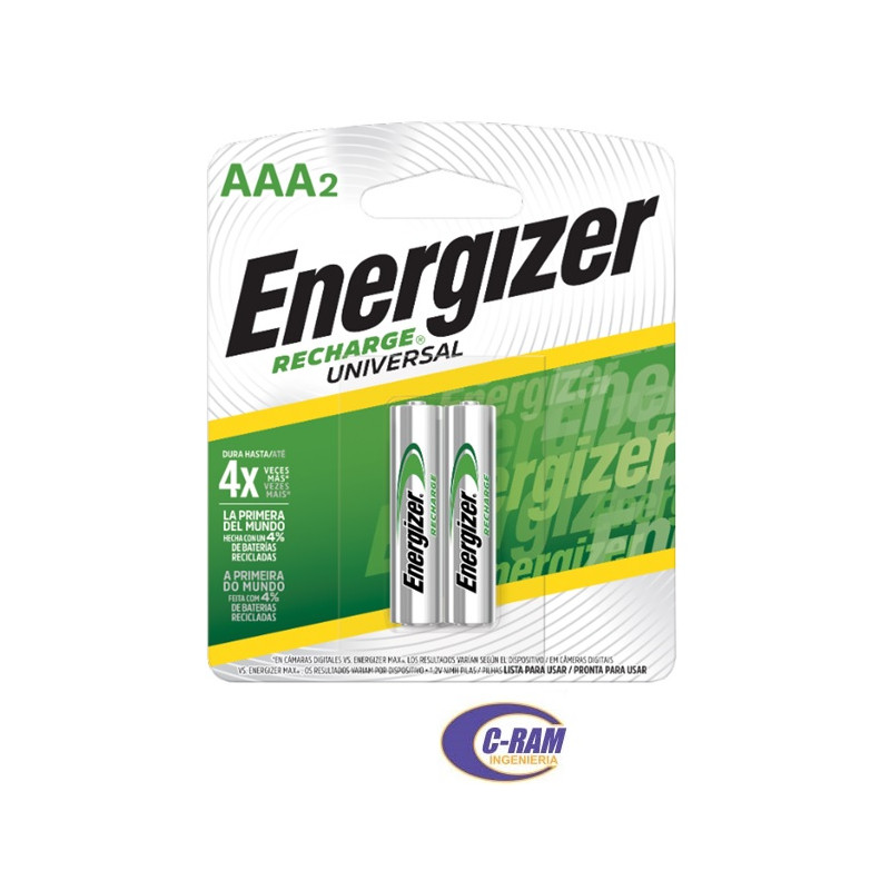 Pilas Recargables AAA x 2 Energizer