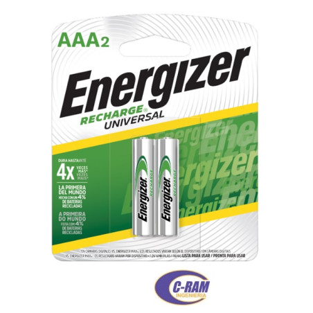 Pilas Recargables AAA x 2 Energizer