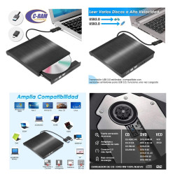 Grabador  Lector De DVD  CD  Externo USB-A o USB-C