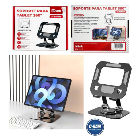 Soporte Para Tablet con Altura y Rotación 360 Utek