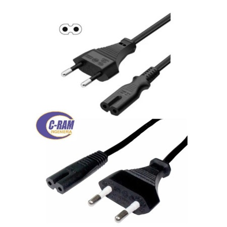 Cable de Poder Tipo 8 M/H 1 5Mts  Enchufe Nacional