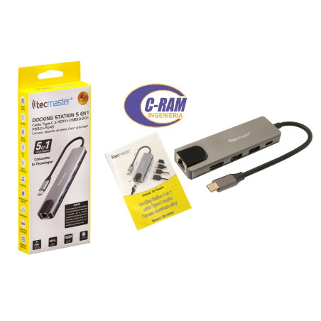 Docking Station USB C a 5 en 1 Tecmaster