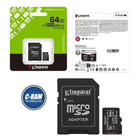 MicroSD 64GB Kingston Canvas Select Plus A1 150MB MicroSD 64GB Kingston Canvas Select Plus A1 150MB