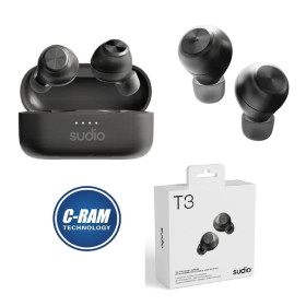 Audífonos Sudio T3 True Wireless  Negro 