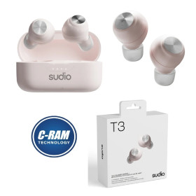 Audífonos Sudio T3 True Wireless  Pink 