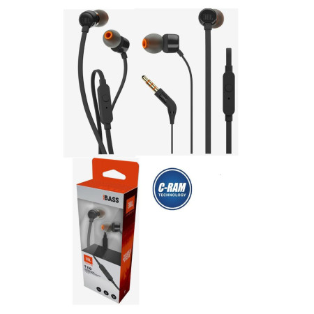 Audífonos JBL T110 con Mic 3 5 mm Negro