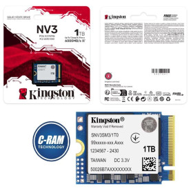 Disco SSD NVMe 1TB Kingston NV3 PCIe 4.0 (M.2) Disco SSD NVMe 1TB Kingston NV3 PCIe 4 0  M 2