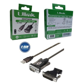 Cable USB-A 2 0 a Serial DB9/DB25 1 5Mts Ulink