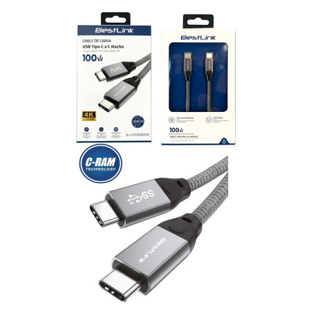 Cable Datos Carga USB-C a USB-C  100W Bestlink