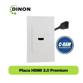 Placa Muro HDMI 2 0 Dinon Premium Extensión 20cm