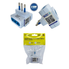 Enchufe Adaptador Eléctrico Triple Tecmaster 250V 