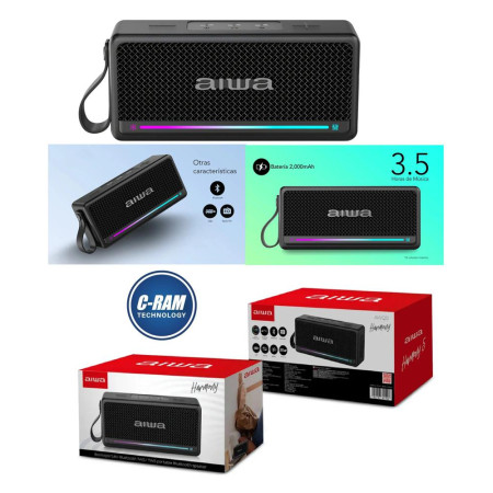 Parlante Portatil Aiwa AWQ5 20W RMS BT TWS