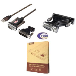 Conversor USB a RS232 DB9F - DB25M  Serial  UNITEK