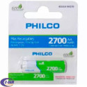 1 Pilas Recargable Precargada AA 2 700mAh Philco