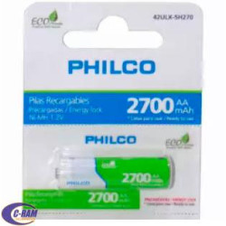1 Pilas Recargable Precargada AA 2 700mAh Philco
