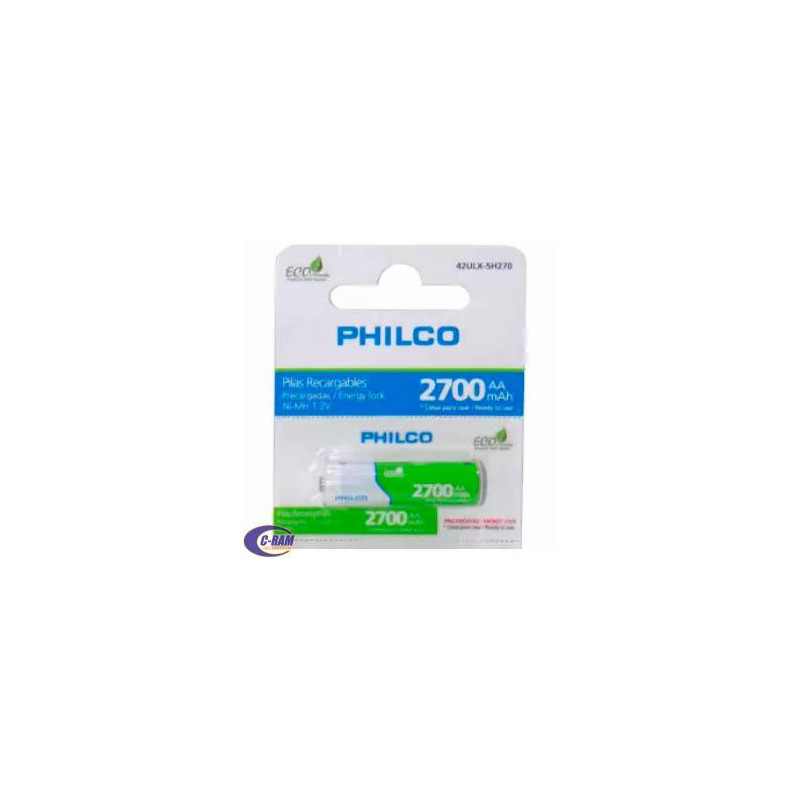 1 Pilas Recargable Precargada AA 2 700mAh Philco