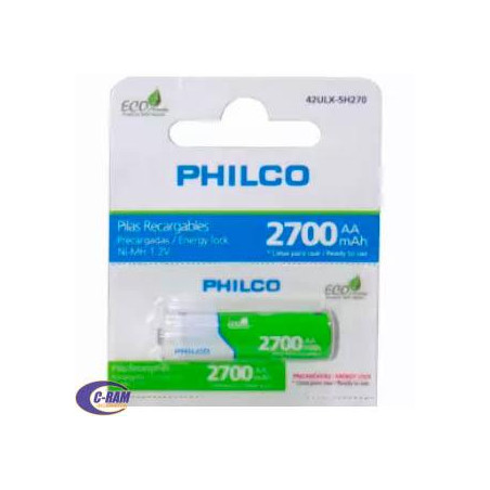 1 Pilas Recargable Precargada AA 2 700mAh Philco