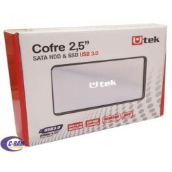 Cofre Para Disco 2 5  Usb 3 0  Plata Utek 
