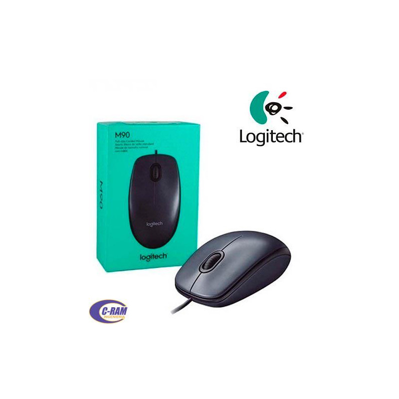 Mouse Alámbrico Logitech M90 Negro 3 Botones