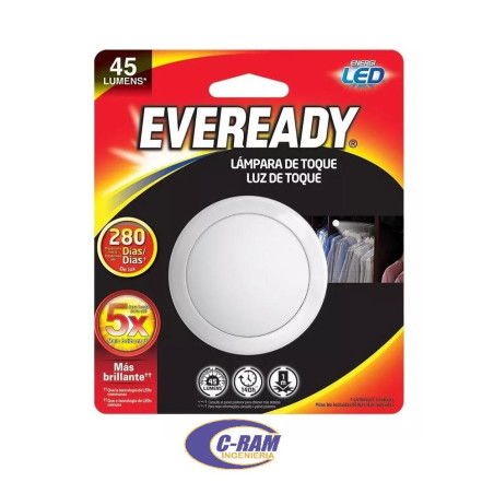 Lampara Luz Led Eveready 1 Toque Pared/closet