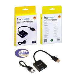 Conversor HDMI Macho a VGA Hembra Y Audio Jack 3 5