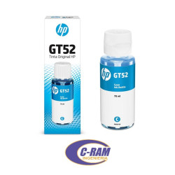 Botella Tintas Gt52 Original HP Cyan Azul 70Ml 