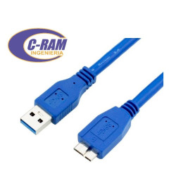 Cable USB 3 0 Macho a Micro USB 3 0 Azul 0 5 Mts