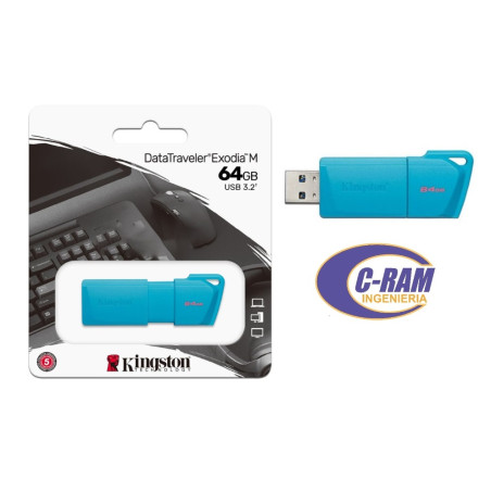 Pendrive 64GB USB 3 2 DataTraveler Exodia M Azul