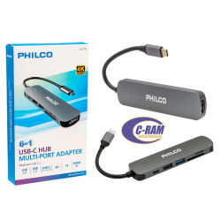 Adaptador Hub Multipuertos USB C a 6 en 1 Philco